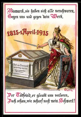 AK Germania verteidigt das Grab Bismarcks 1815-1915