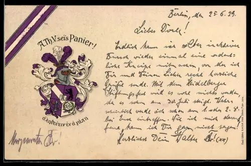 AK Berlin, Wappen der aufgelösten Akademisch Theologischen Verbindung, ehemals im DWV