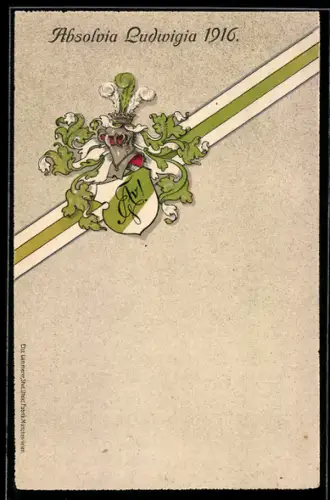 Präge-AK Wappen der Absolvia Ludwigia