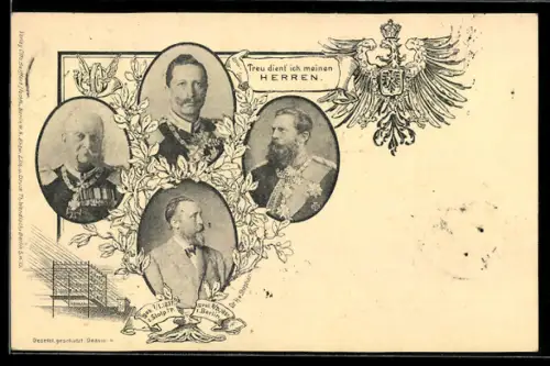 AK Ganzsache PP9 C 23/04: Generalpostdirektor Heinrich von Stephan und Friedrich Wilhelm III. von Preussen