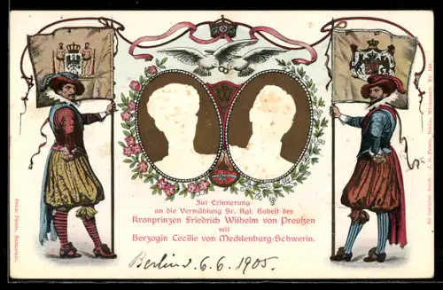 AK Ganzsache PP27 D7: Vermählung des Kronprinzen Wilhelm von Preussen mit Herzogin Cecilie