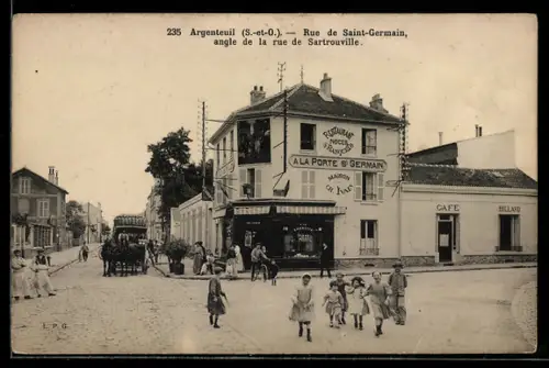 AK Argenteuil /S.-et-O., Rue de Saint-Germain, angle de la rue de Sartrouville