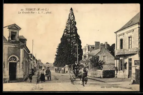 AK Tiercé /M.-et-L., La Grande-Rue