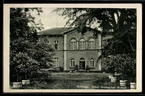 AK Schnega, Frhrl. Grotesches Schloss mit Anlagen