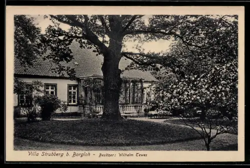 AK Borgloh, Villa Strubberg mit Garten, Bes. Wilhelm Tewes