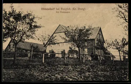 AK Ebbendorf bei Borgloh, Hof Riedemann mit Garten