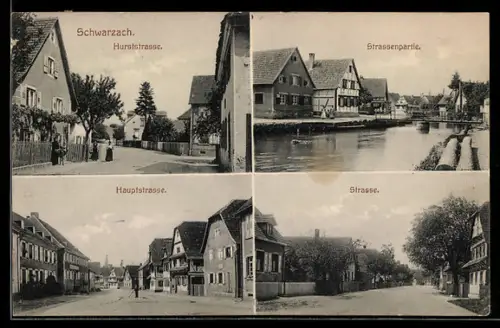 AK Schwarzach, Hurststrasse, Hauptstrasse, Strassenpartie