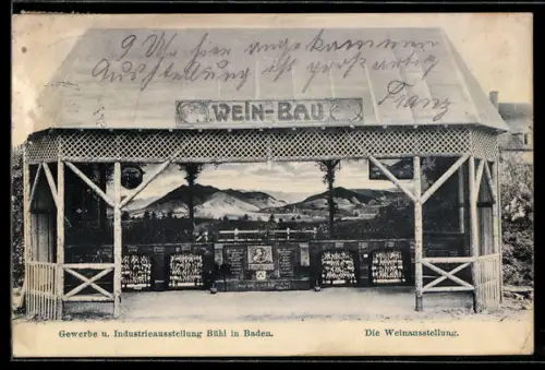 AK Bühl, Gewerbe u. Industrieausstellung, Die Weinausstellung