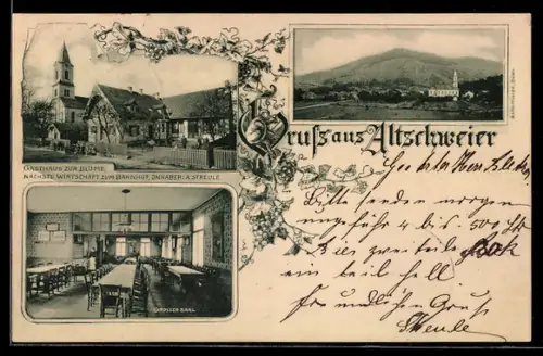 AK Altschweier, Gasthaus zur Blume, Inh. A. Streule, Grosser Saal