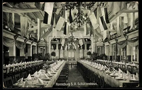 AK Ronneburg /S. A., Gasthof Schützenhaus, Innenansicht