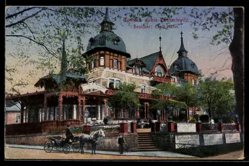 AK Dresden-Zschachwitz, Kurhaus m. Restaurant und Cafe v. Emil Huhn