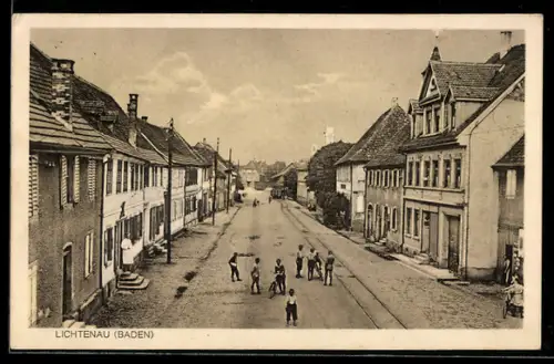 AK Lichtenau, Strassenpartie mit Kinder