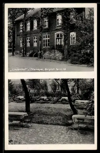 AK Borgloh, Gasthaus Lindenhof, Garten