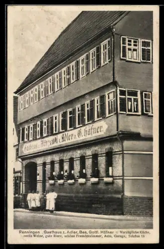 AK Renningen, Gasthaus z. Adler, Bes. Gottl. Häfner