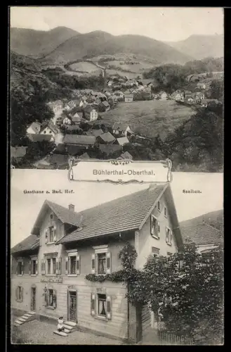 AK Bühlertal, Gasthaus z. Bad Hof, Saalbau, Gesamtansicht