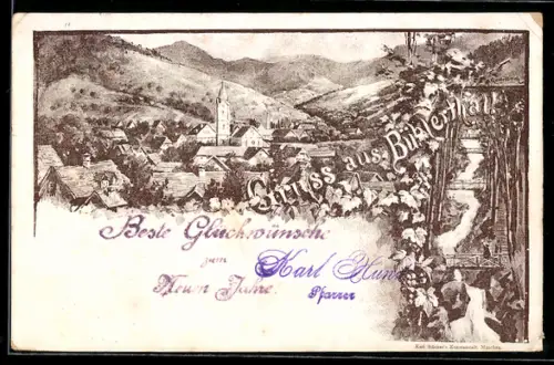 AK Bühlertal, Totalansicht mit Kirche und Umgebung