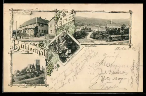 AK Bühlertal, Totalansicht, Gasthaus z. Engel, Windeck