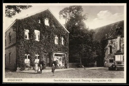 AK Badbergen, Partie vor Geschäftshaus Gerhardt Thesing