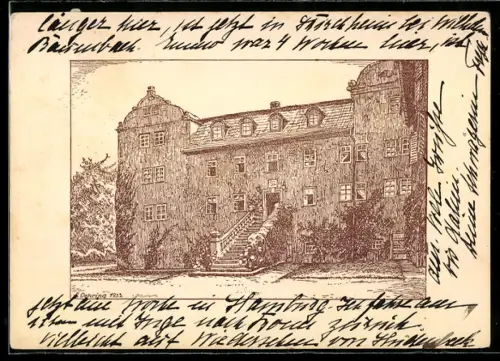 AK Barchfeld /Werra, Aussenansicht Schloss Barchfeld mit Grünanlagen