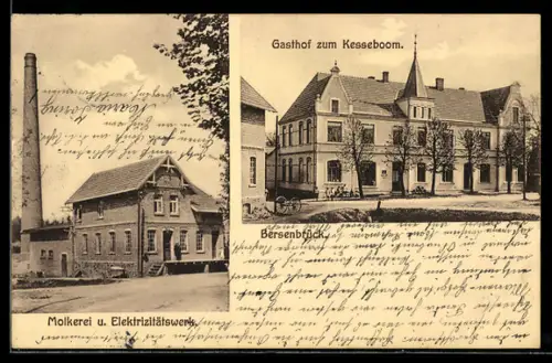 AK Bersenbrück, Gasthof zum Kesseboom, Molkerei und Elektrizitätswerk