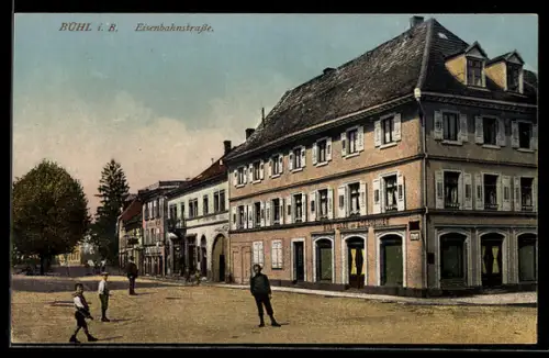 AK Bühl i. B., Partie in der Eisenbahnstrasse