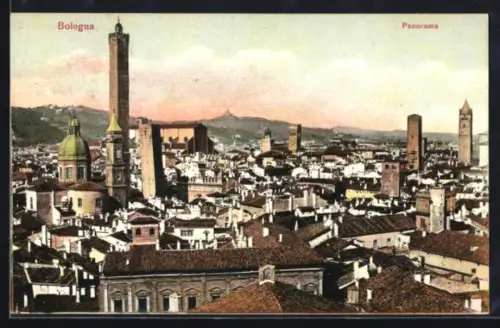 AK Bologna, Panorama mit Kirche