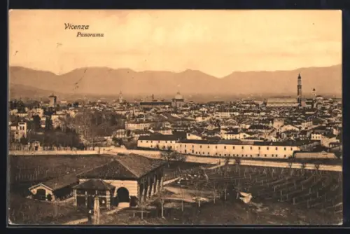 AK Vicenza, Panorama mit Kirche