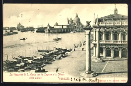 AK Venezia, La PIazzetta di S. Marco con la Laguna e la Chiesa della Salute