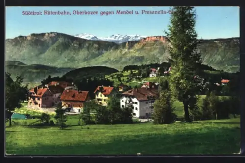 AK Oberbozen, Teilansicht gegen Mendel und Presanelle-Gruppe