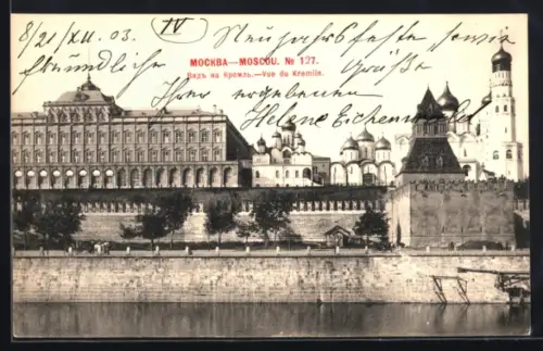 AK Moskau / Moscou, Vue du Kremlin