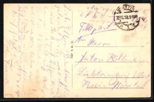 AK Stettin, Königsplatz mit Strassenbahn