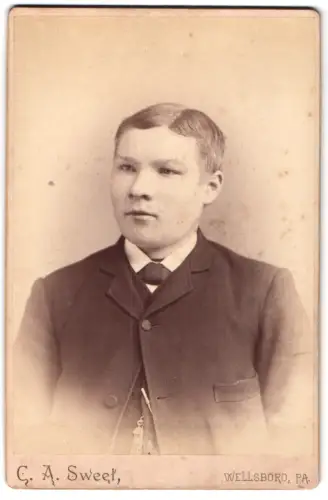 Fotografie C. A. Sweet, Wellsboro /PA, Porträt eines jungen Mannes