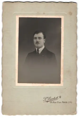 Fotografie L. Lortet, Paris, Rue Cler 55, Portrait eines Herrn