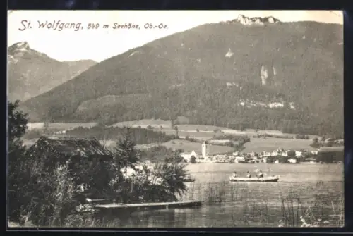 AK St. Wolfgang /Ob.-Oe., Uferpartie mit Burgruine