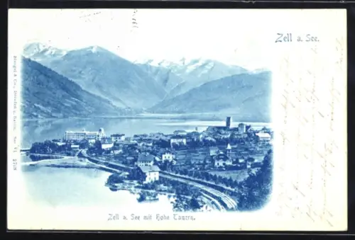 AK Zell a. See, Teilansicht mit Hohe Tauern