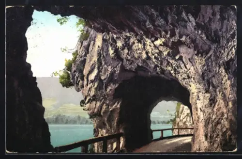 AK Mondsee, Salzkammergut, Kienbergwandtunnel