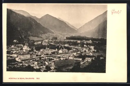 AK Ischl, Teilansicht mit Kirche