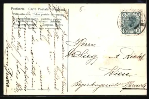 AK Windisch-Garsten, Teilansicht mit dem Stodergebirge