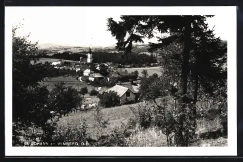 AK St. Johann a. Wimberg, Ort von Hügel aus gesehen