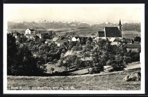 AK Bad Kreuzen /O.-Oe., Ortsansicht mit Alpenblick