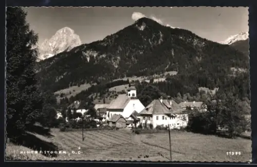 AK Hinterstoder /O. Ö., Ortspartie mit Kirche
