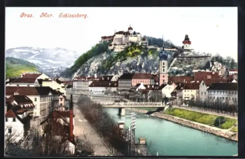 AK Graz /Mur, Schlossberg mit Kirche
