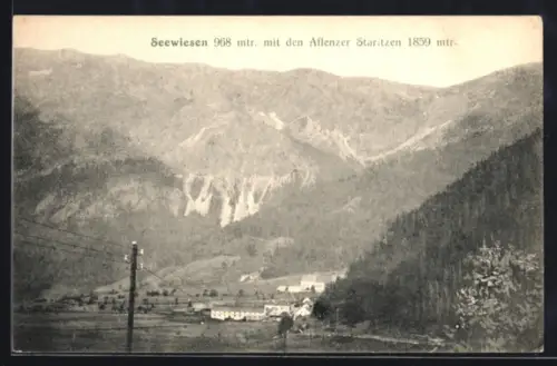 AK Seewiesen, Ortsansicht mit den Aflenzer Staritzen