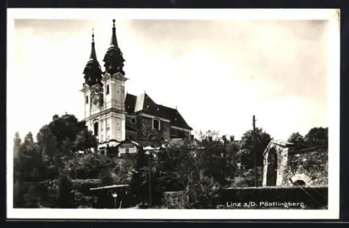AK Linz a. D., Pöstlingberg mit Wallfahrtskirche