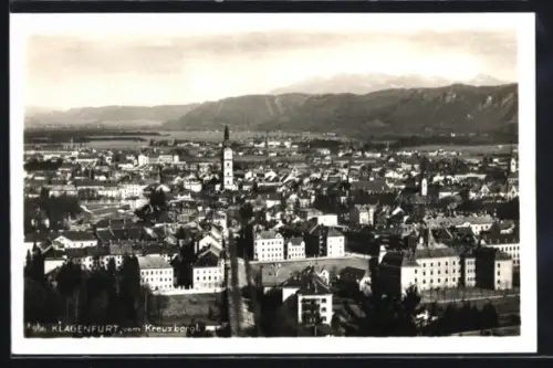 AK Klagenfurt, Teilansicht mit Strassenpartie vom Kreuzberg aus gesehen
