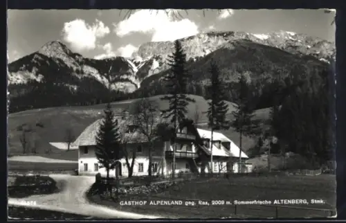 AK Altenberg, Gasthof Alpenland gegen Rax