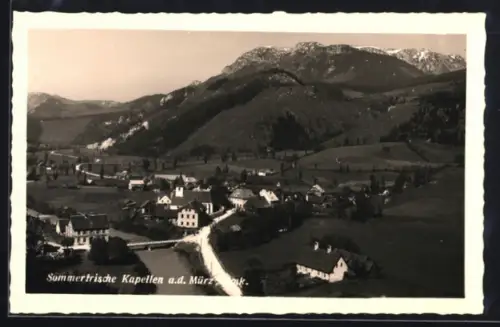 AK Kapellen, die Kirche und die Kleine Brücke im Ort