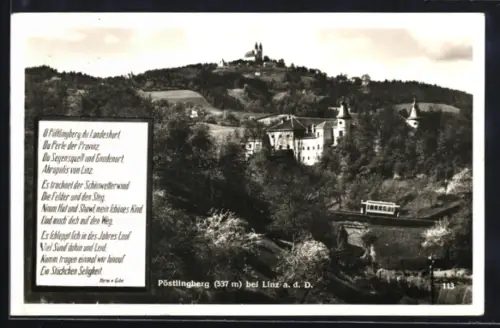 AK Linz a. d. D., Pöstlingberg mit Wallfahrtskirche