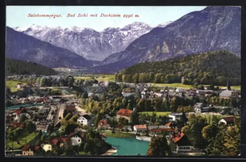 AK Bad Ischl, Panorama mit Dachstein