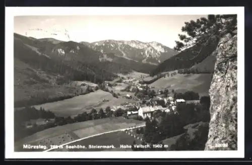 AK Mürzsteg /Steiermark, Teilansicht und Hohe Veitsch